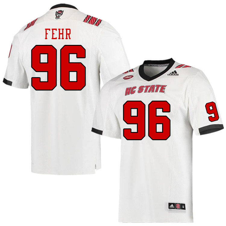 Men #96 Owen Fehr NC State Wolfpack College Football Jerseys Stitched Sale-White - Click Image to Close